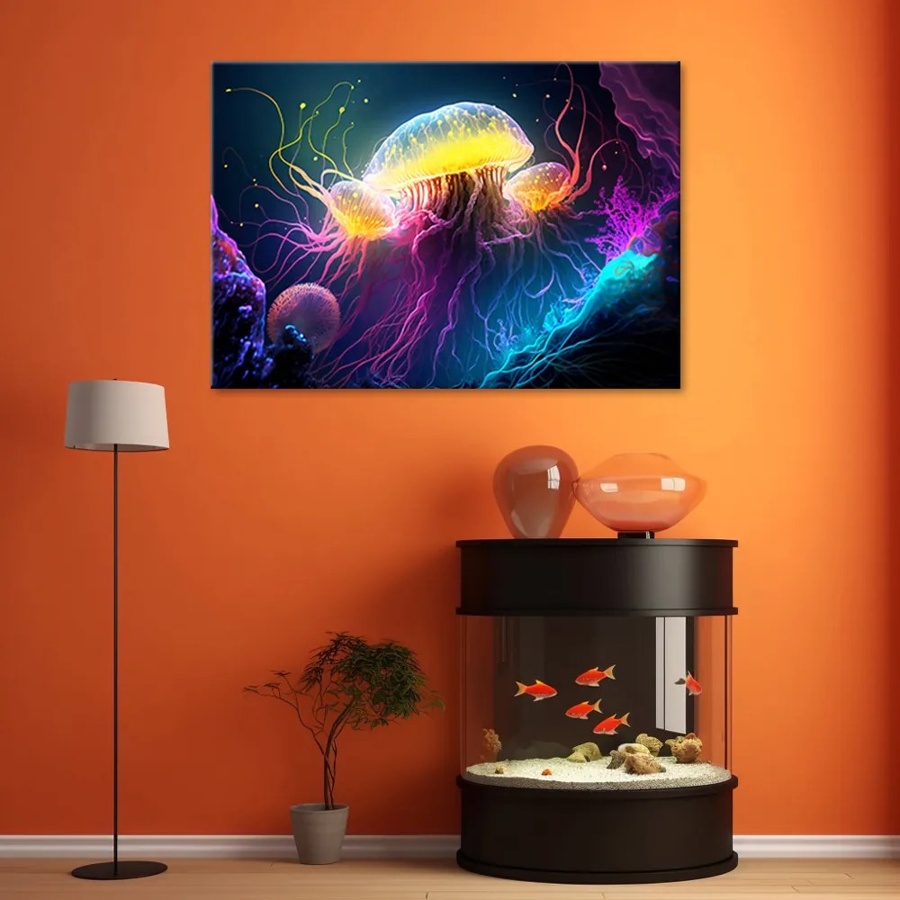 Gario Vászonkép Víz alatti medúzák Méret: 90 x 60 cm