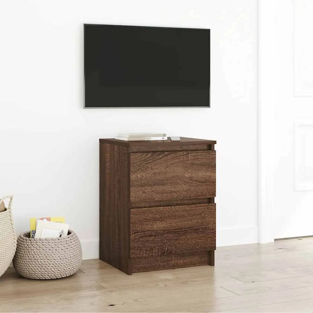 barna tölgy színű szerelt fa TV-szekrény 40x35x54 cm