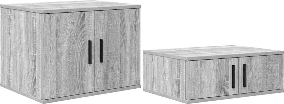 vidaXL Tárolószekrény 2 pcs Szürke Sonoma 118 x 41 x 40 cm Faanyag