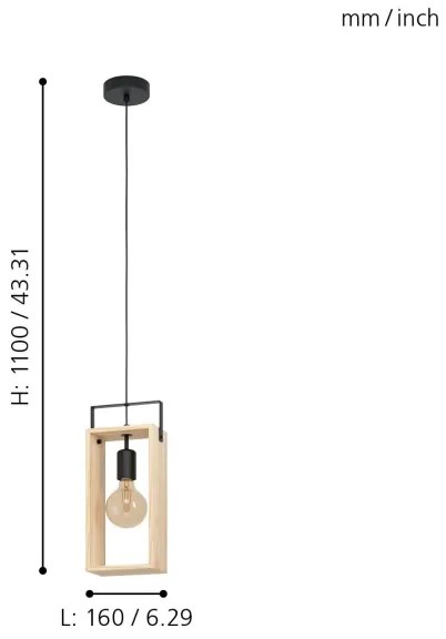 Eglo 43413 - Csillár zsinóron FAMBOROUGH 1xE27/40W/230V