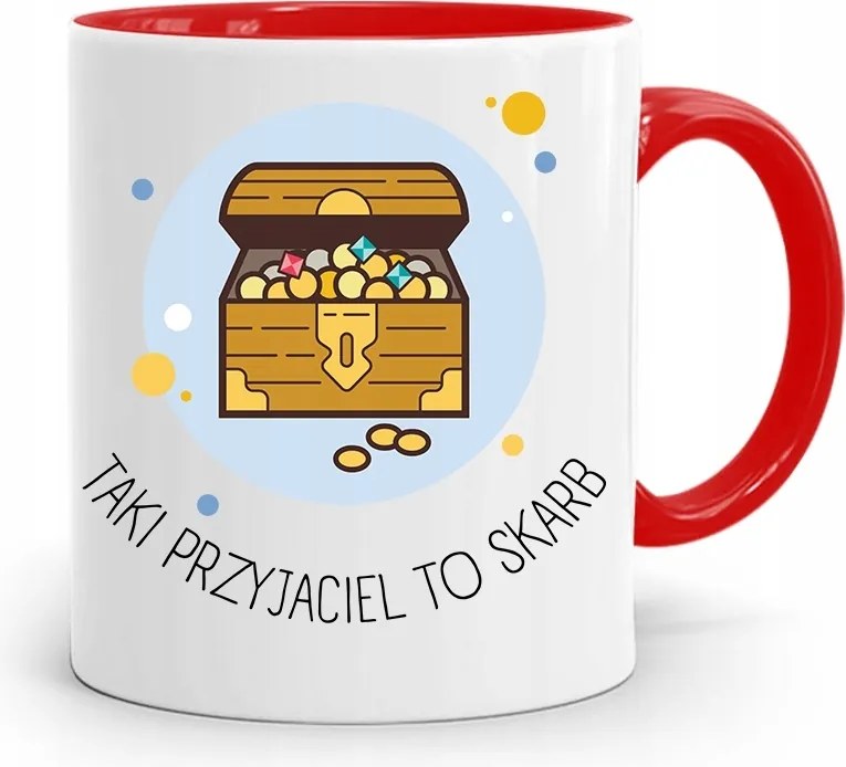 Piros Bögre Barátnak Ilyen Kincs, fényképes nyomattal