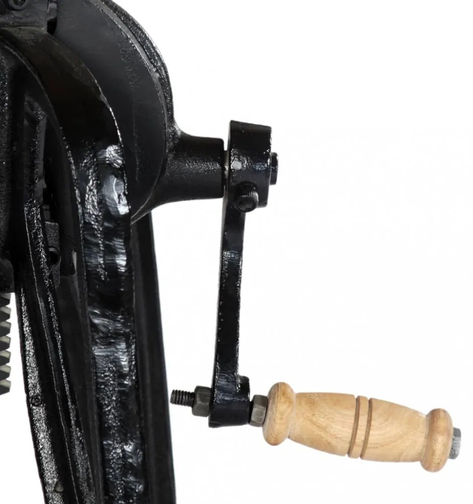 tömör mangófa és öntöttvas kisasztal 60 x (46-63) cm