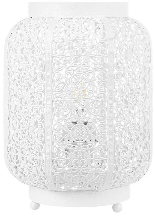 Marokkói fehér fém asztali lámpa 27 cm SOMES Beliani