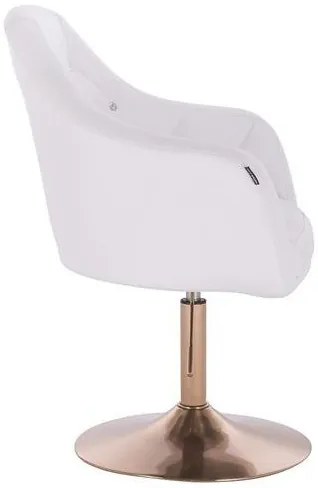 HC830N Fehér modern műbőr szék arany lábbal