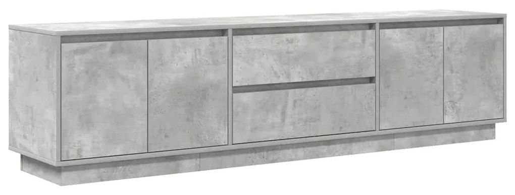 betonszürke TV-szekrény LED lámpákkal 193,5x41x50 cm