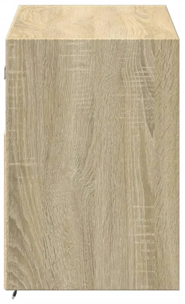 sonoma tölgy színű fali TV-szekrény LED-ekkel 100x31x45 cm