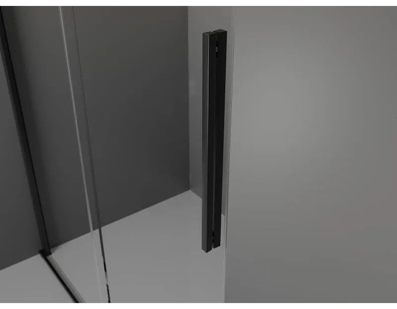 Mexen Velar, tolóajtós zuhanykabin 90 x 120 cm, 8 mm-es matt üveg, fekete matt, 871-090-120-31-70