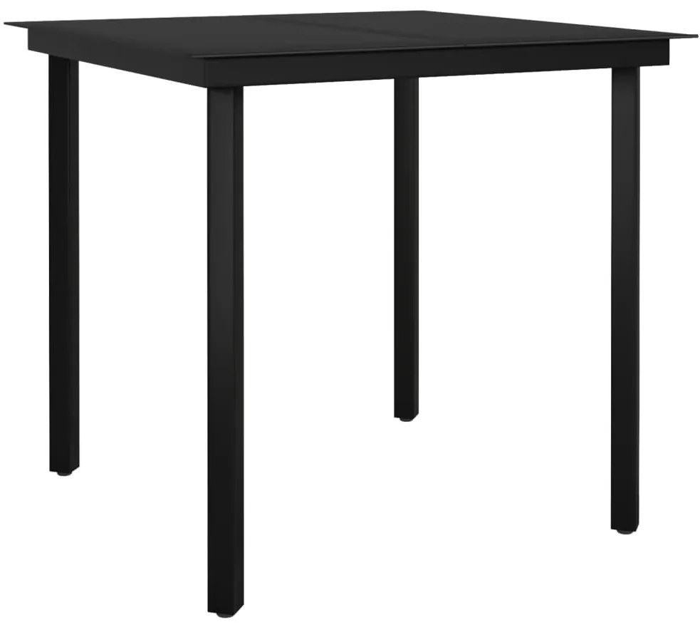3 részes szürke polyrattan kerti étkezőgarnitúra párnával