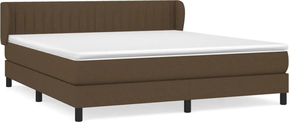 vidaXL sötétbarna szövet rugós ágy matraccal 180 x 200 cm