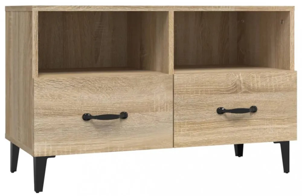 sonoma tölgy színű szerelt fa TV-szekrény 80 x 36 x 50 cm
