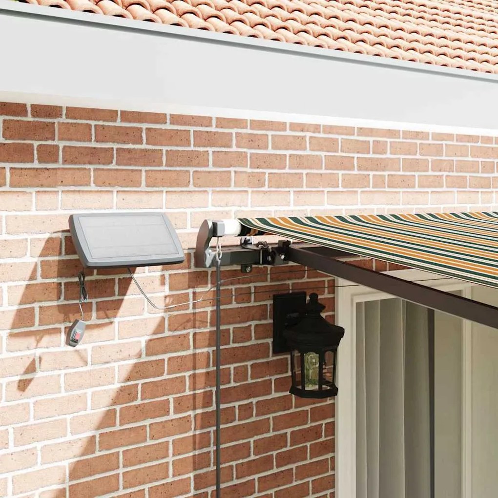 Behúzható napellenző Zöld és sárga 400 ×300 cm szövet