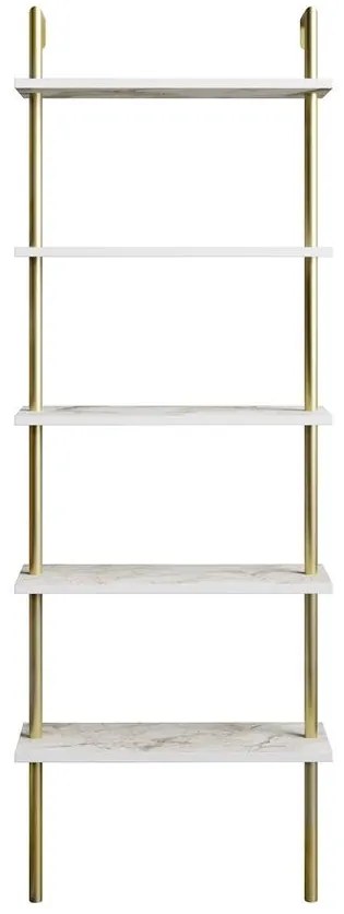 könyvespolc Paula - White, Gold