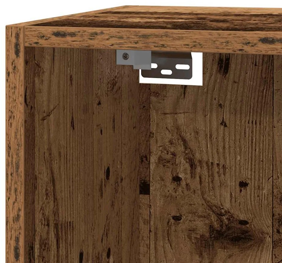 antik fa színű szerelt fa TV-szekrény 30,5 x 30 x 110 cm