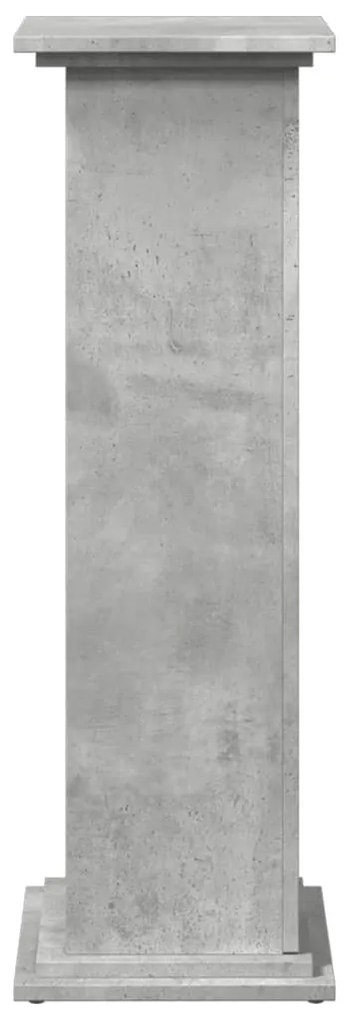 betonszürke szerelt fa bemutatóállvány tárolóval 31x30x90 cm