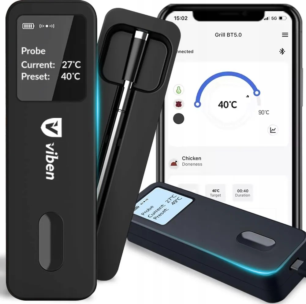 Vezeték nélküli digitális konyhai hőmérő hús grill sütő szonda