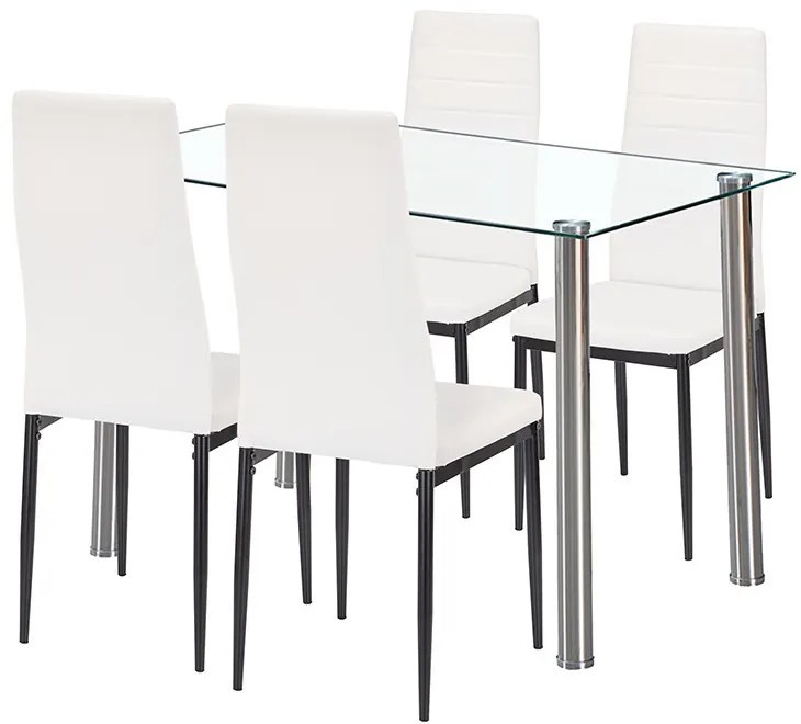 Mateo 4+1 étkező garnitúra fehér-fekete