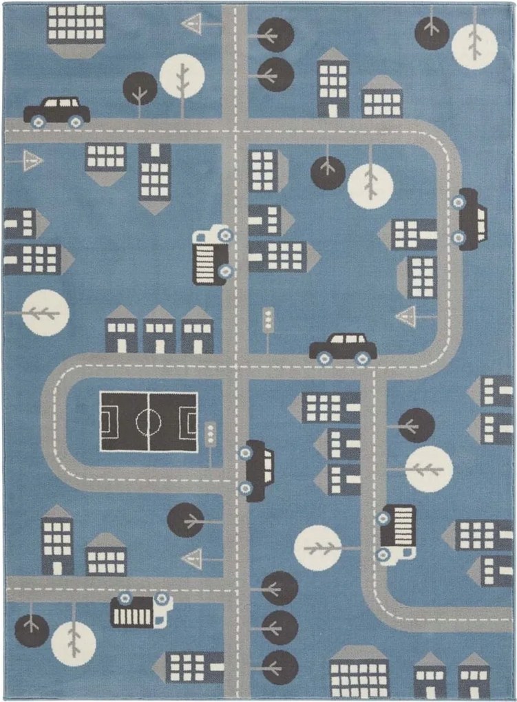 Gyerekszőnyeg 160x220cm,kék játszószőnyeg,puha sörték