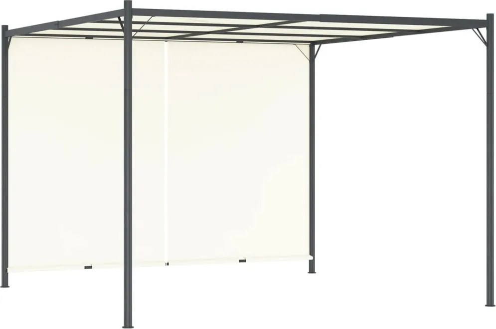 vidaXL fehér-krémszínű acélpergola állítható tetővel 3 x 3 m