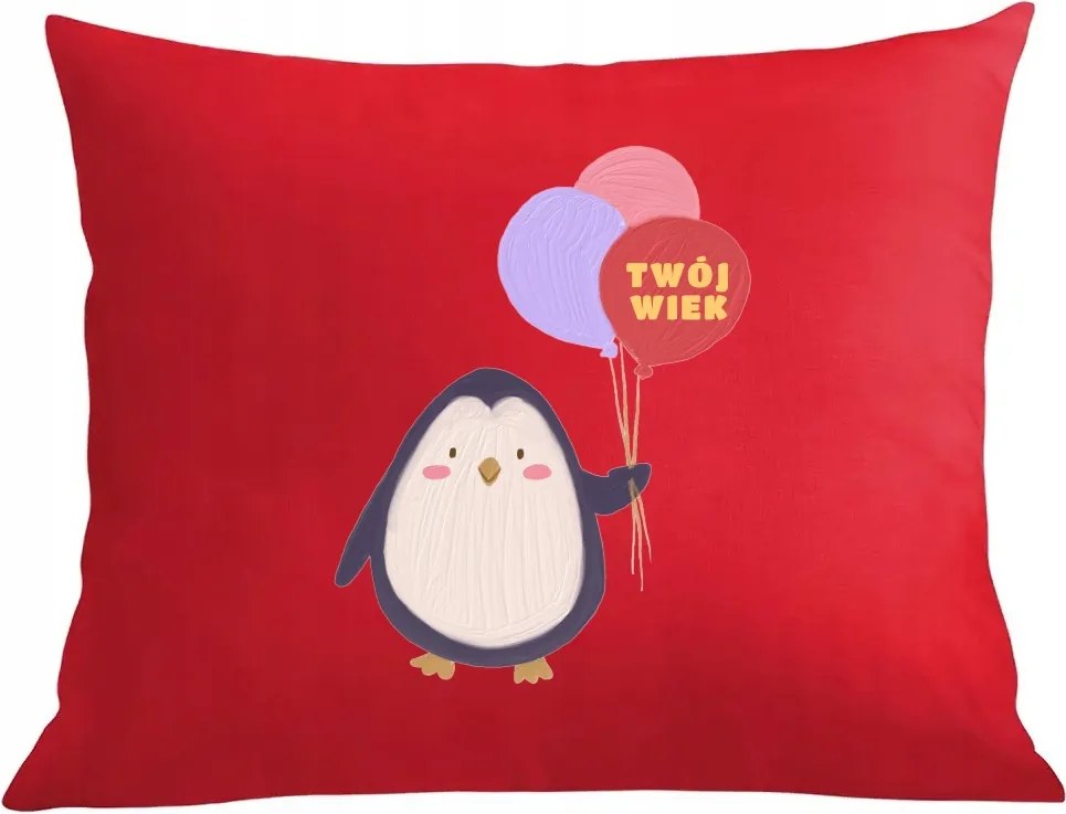 Szülinapi párna párnahuzat Pingvin az Ön életkora Ajándék