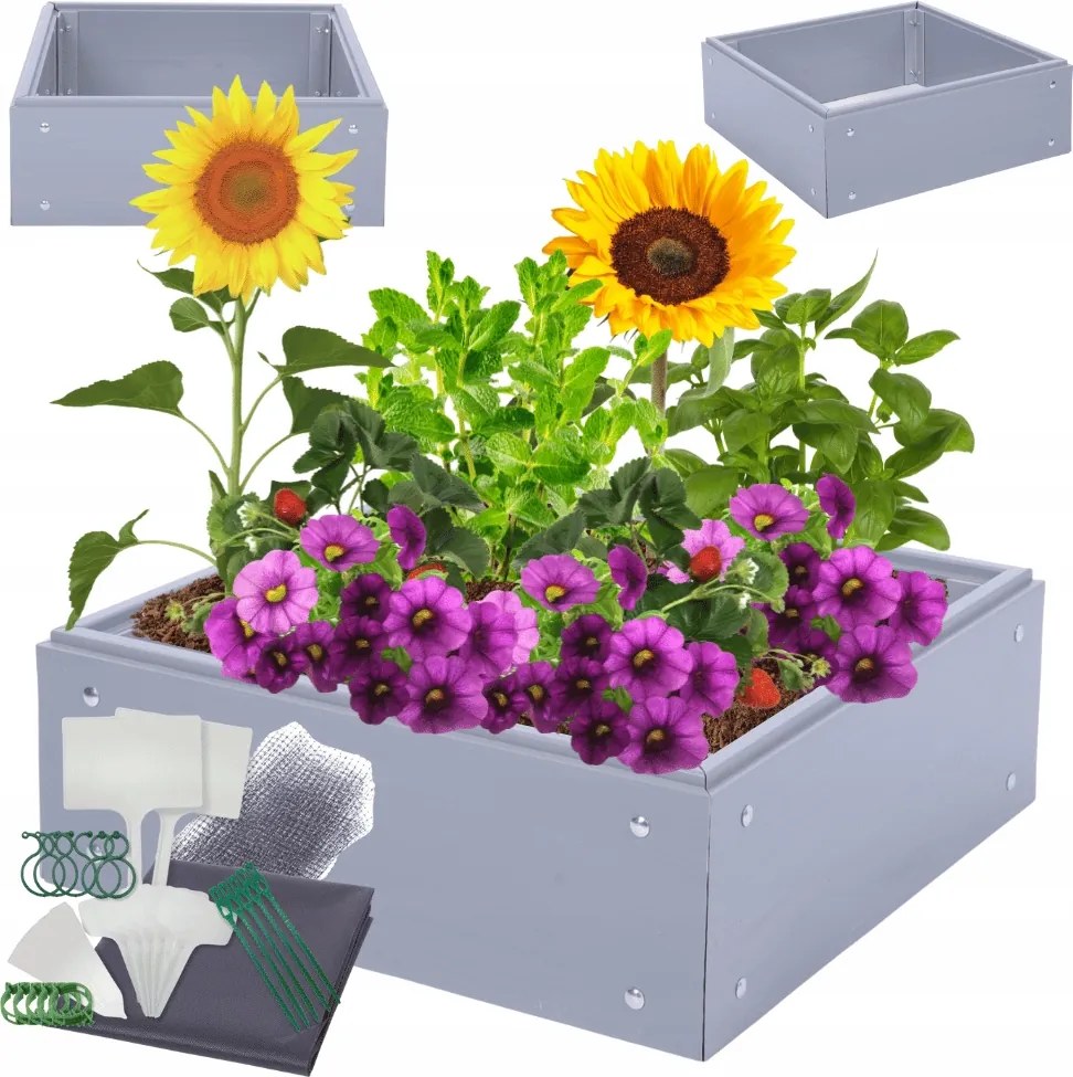 Magasított ágyás műanyag Pvc zöldséges láda 20x80x80