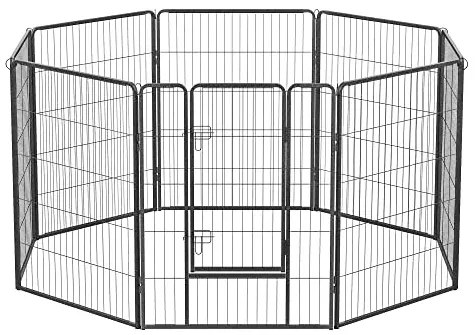 Kutyakerítés, kifutó kutyáknak 8 részes, szürke 240x80x100cm