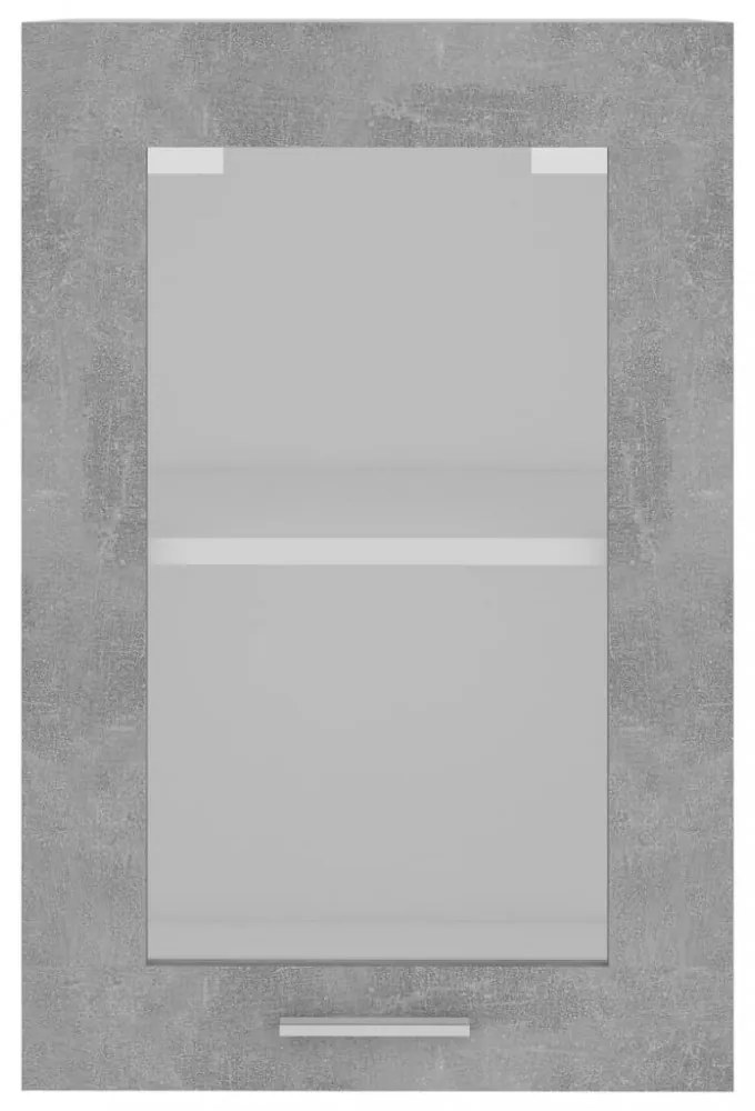 betonszürke szerelt fa függő üvegszekrény 40 x 31 x 60 cm