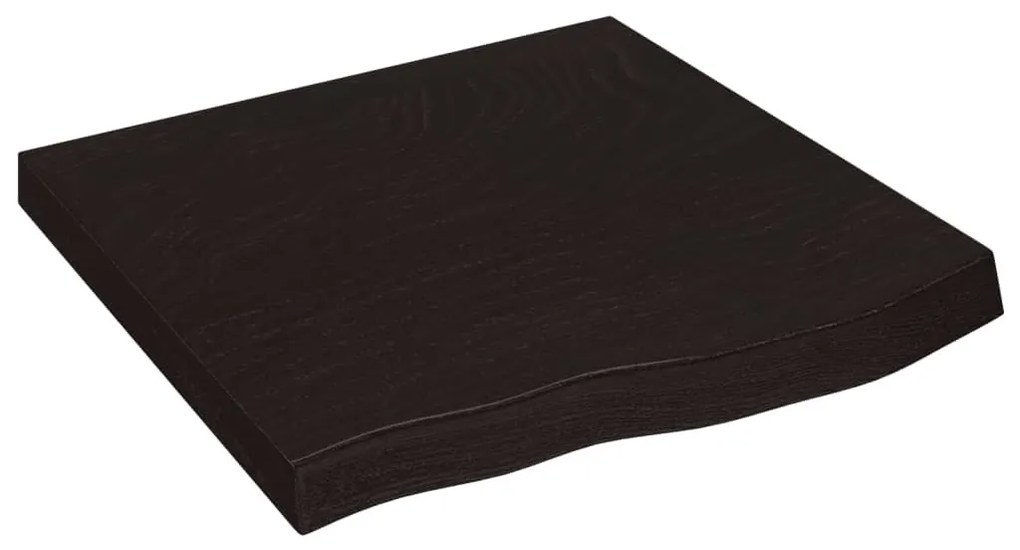 sötétbarna kezelt tömör tölgyfa fali polc 60x60x(2-6) cm