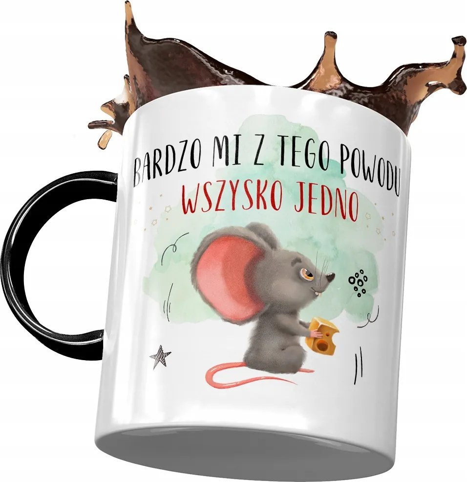 Fekete bögre egérrel Cuki ajándék fényképes nyomtatással