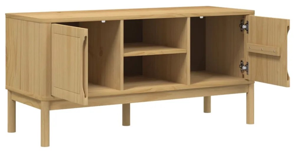 FLORO viaszbarna tömör fenyőfa TV-szekrény 114 x 43 x 55 cm