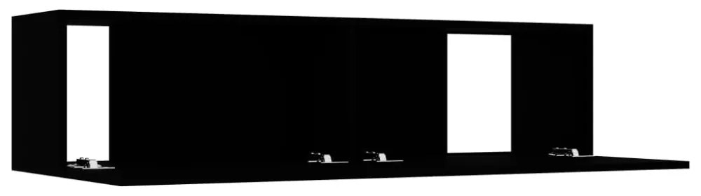 fekete szerelt fa TV-szekrény 120 x 30 x 30 cm