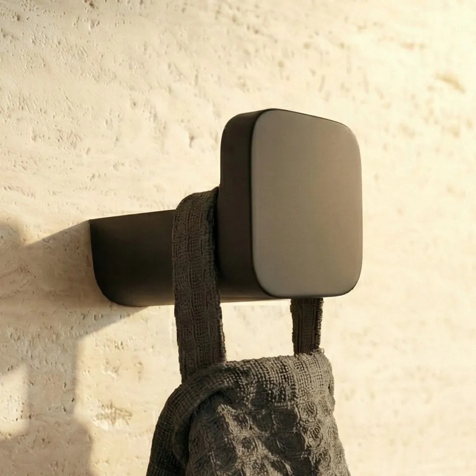 Nimco rozsdamentes acél fürdőszobai törölközőakasztó fekete szabadalmaztatott dizájn