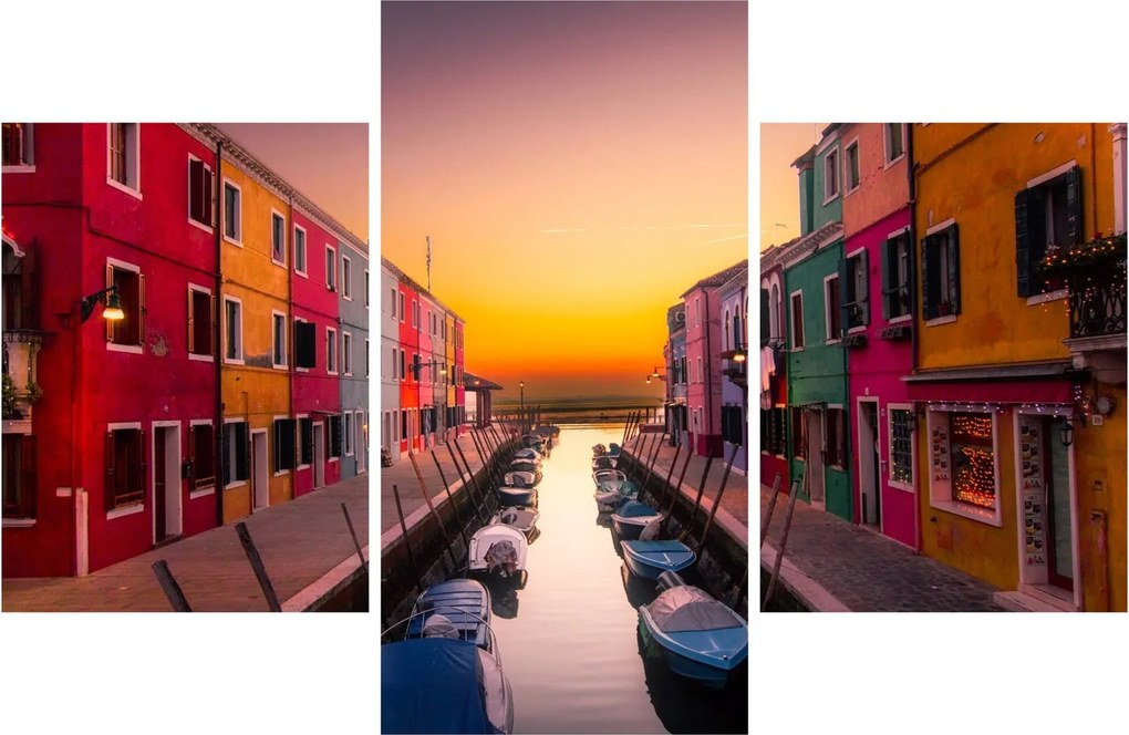 Kép - Naplemente, Burano sziget, Velence, Olaszország (90x60 cm)