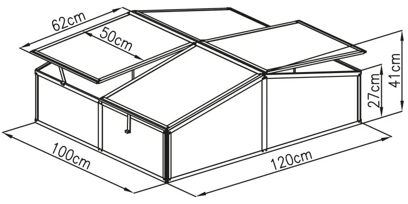 G21 GA12 - 100 x 120 x 40 cm kétrészes melegágy