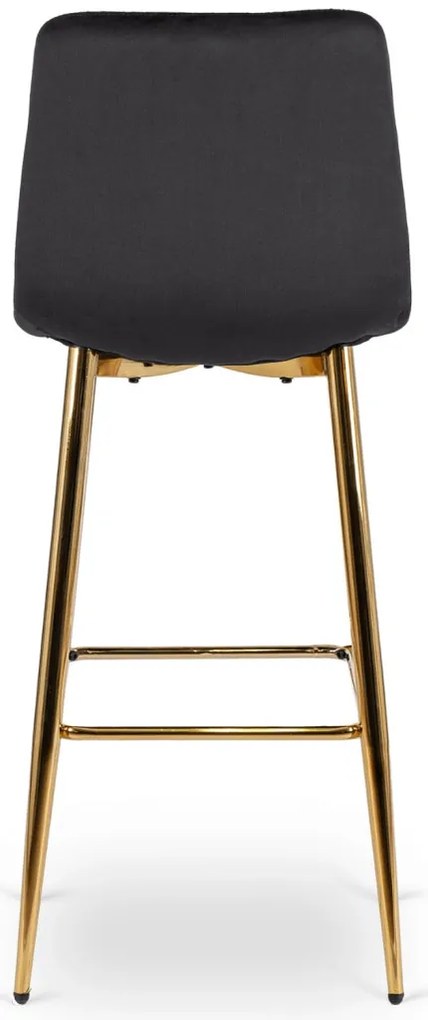 Fekete Bársony Bárszék Aranyszínű Lábbal. ARIEL