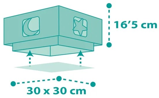 Dalber 63236H - Gyermek mennyezeti lámpa MOONLIGHT 2xE27/60W/230V zöld