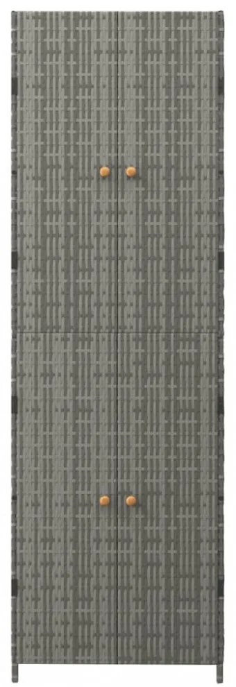 szürke polyrattan kerti tárolószekrény 59 x 40 x 180 cm