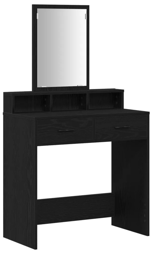 Sminkasztal Fekete tölgy MDF és üveg 79 x 41 x 140 cm