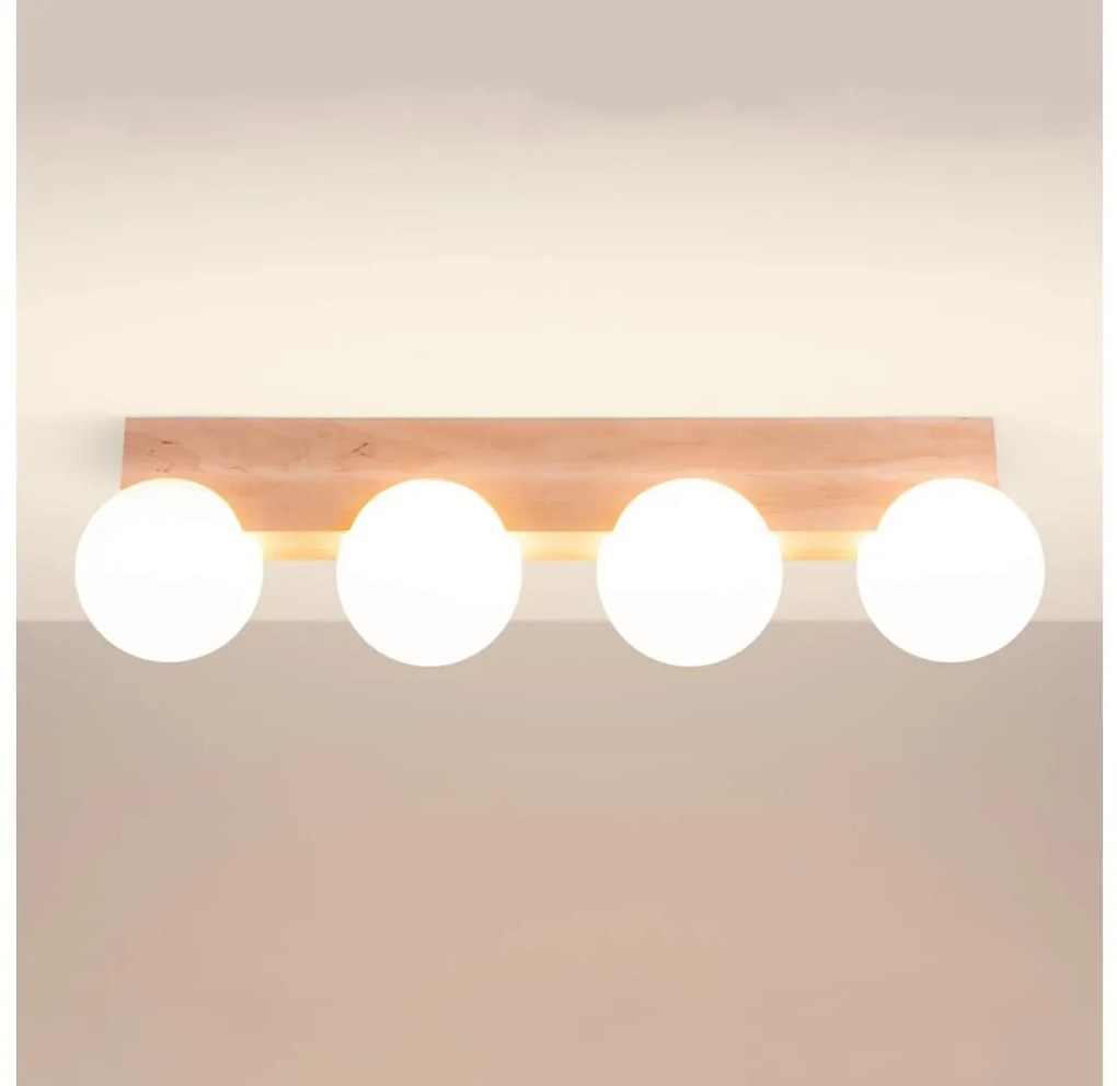 Sollux SL.1685 - Mennyezeti lámpa BULBO 4xG9/8W/230V bükkfa/fehér