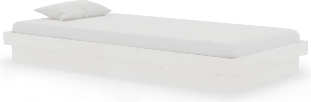 vidaXL Single fehér tömör fa ágykeret 90 x 190 cm