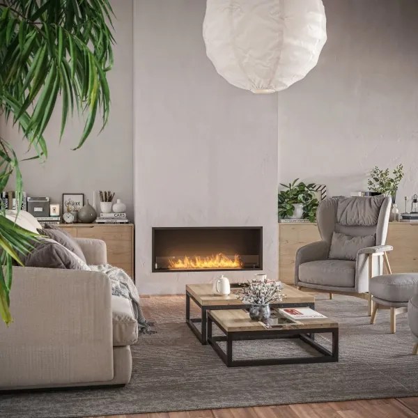 InFire - Beépített BIO kandalló 49,4x124,4 cm 6kW fekete