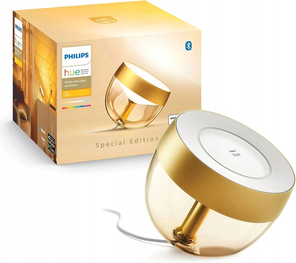 LED-es éjszakai asztali lámpa 8.2W Rgb Cct Arany intelligens Iris Philips Hue