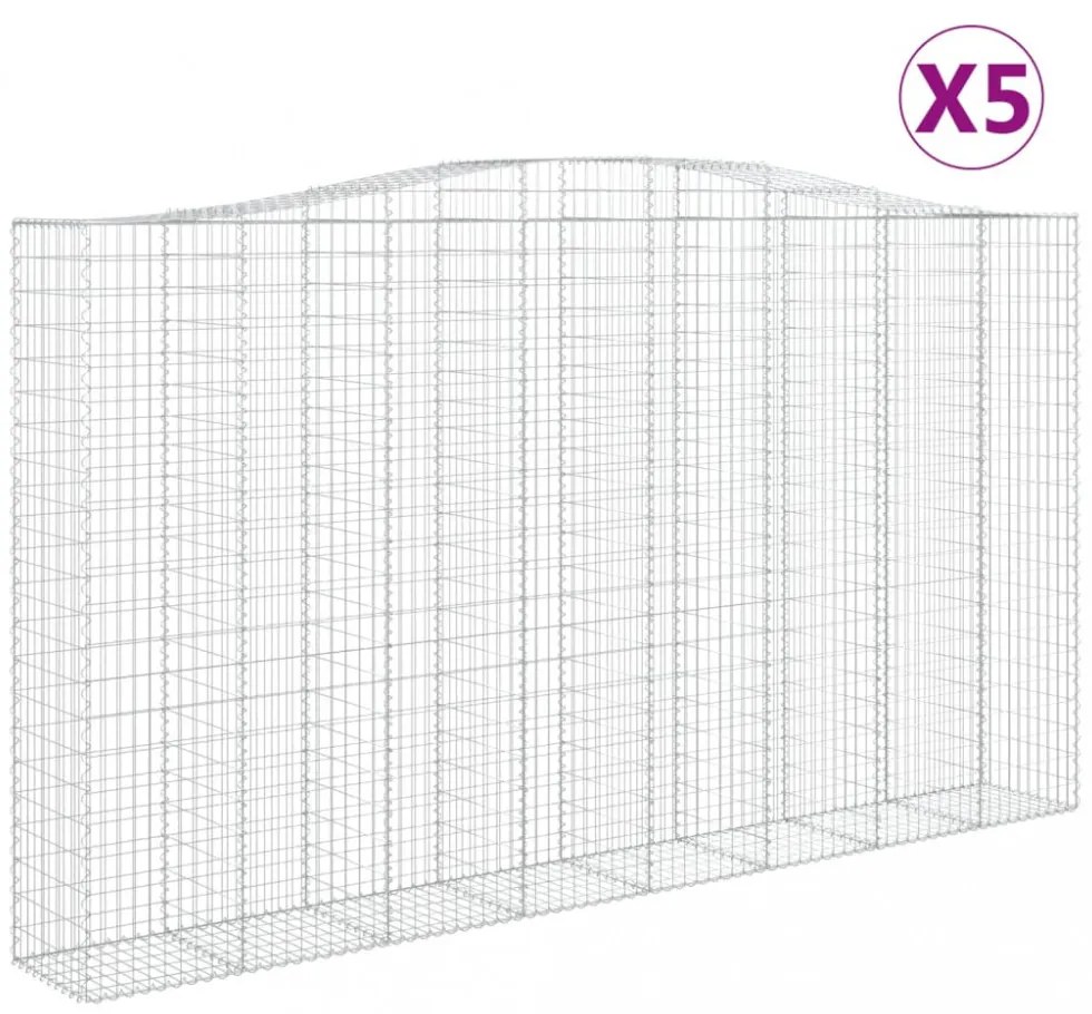 5 db íves horganyzott vas gabion kosár 400x50x220/240 cm