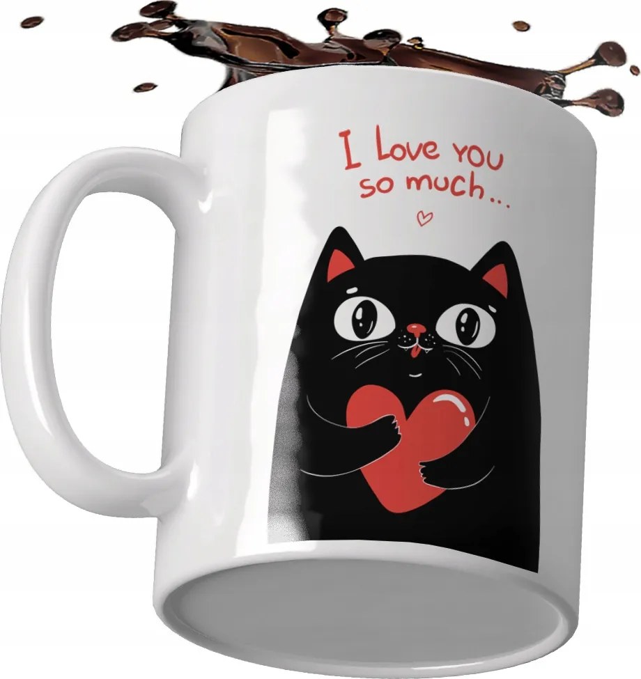 Cicás bögre I love you felirattal anyának szülinapi ajándék