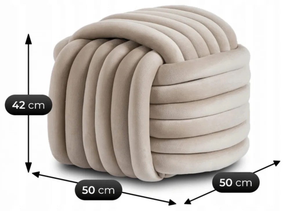 MAGMA krémszín fonott puff