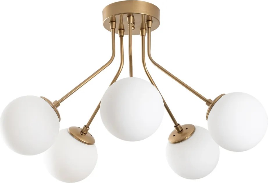 Orion 13961 arany fém és üveg 5 izzós függőlámpa, Ø62 cm