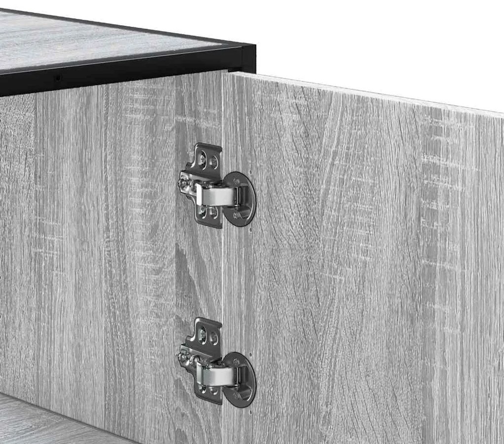 Highboard szürke sonoma 68x35x106,5 cm gépelt fa és fém