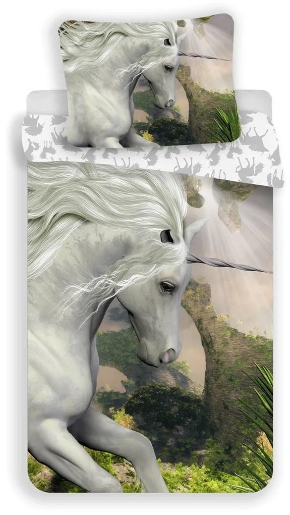 Unicorn white pamut ágyneműhuzat, 140 x 200 cm, 70 x 90 cm