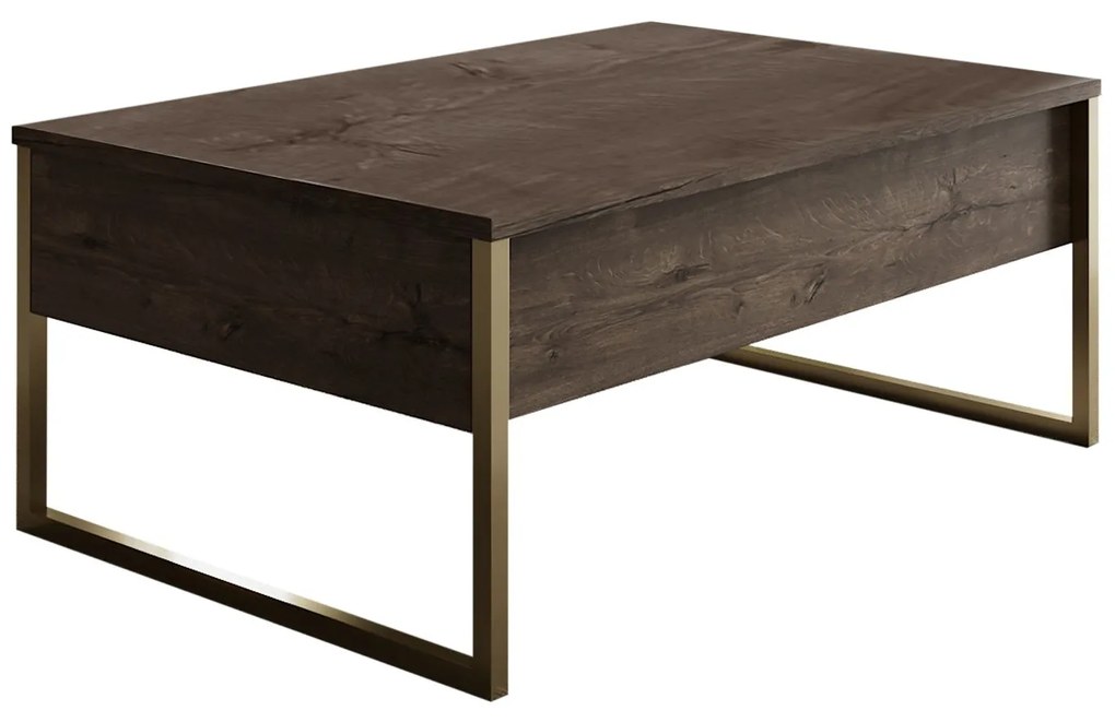 Dohányzóasztal Luxe - Walnut, Gold