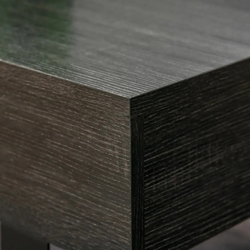 HOMCOM Dohányzóasztal, modern kanapéasztal fém kerettel, 110 x 60 x 40 cm, sötétszürke
