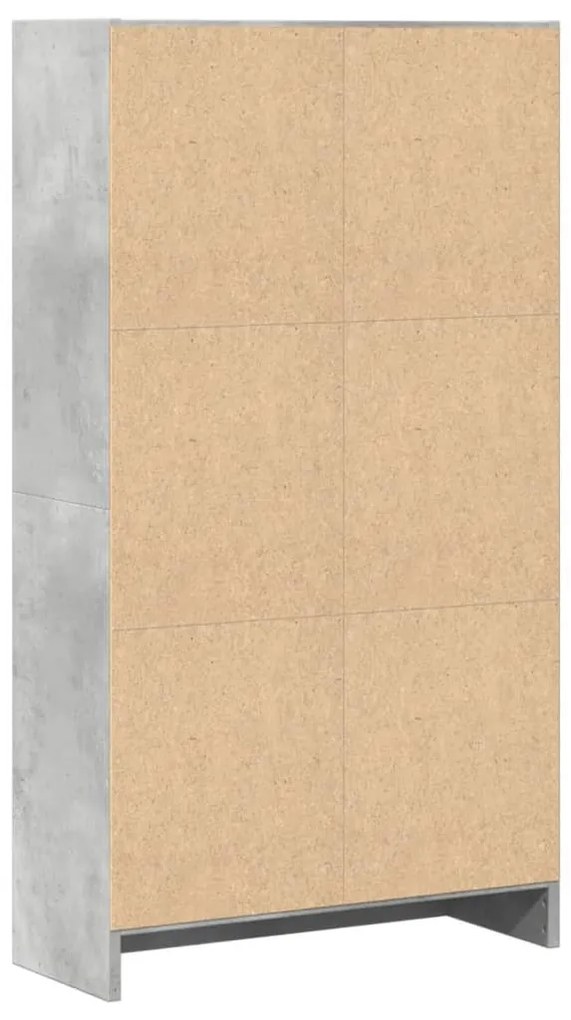 betonszürke szerelt fa könyvespolc 60 x 24 x 109 cm